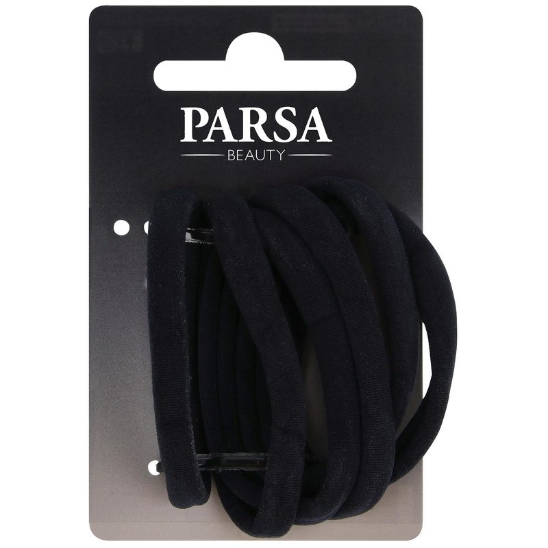 Parsa Zopfhalter, metallfrei, schwarz 6 Stk., Strumpfbandoptik