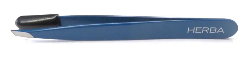 Herba.Pinzette schr&auml;g, Inox, blau