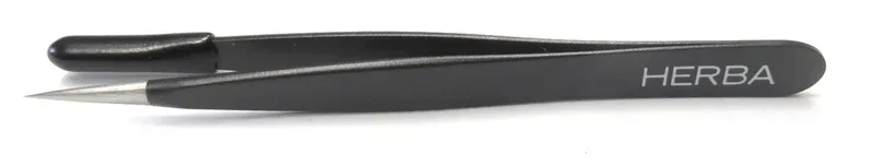 Herba.Pinzette spitz, Inox, schwarz