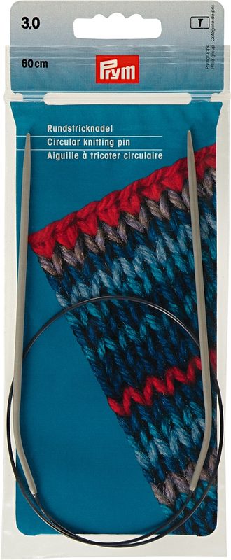 Prym Rundstricknadel Kunststoff, grau 3.00 mm, 60 cm, Beutel