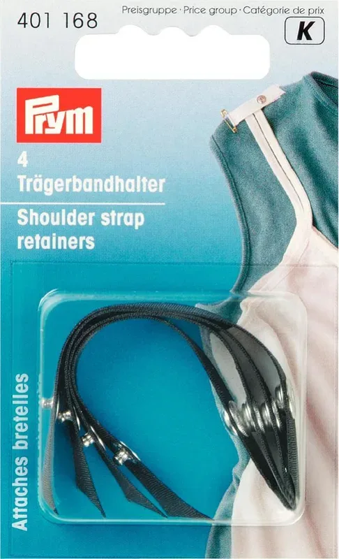 Prym Tr&auml;gerbandhalter, schwarz Karte 4 Stk.