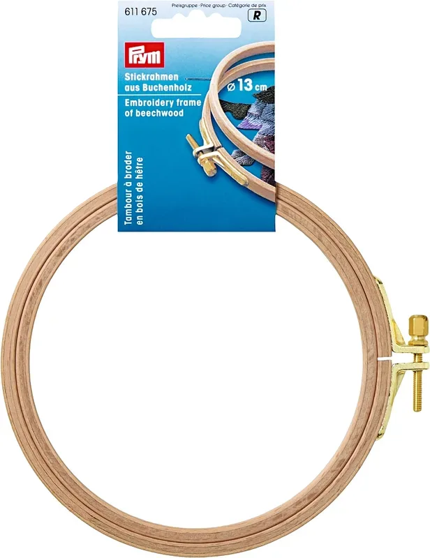 Prym Stickring mit Schraube 8 mm x 12.5 cm, Karte, Buchenholz