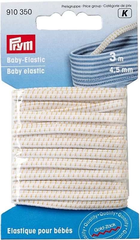 Prym Baby-Elastic, weiss 4,5 mm, Karte 3 m