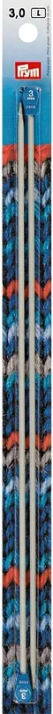 Prym Jackenstricknadeln, grau 3.00 mm, 30 cm, Karte 2 Stk., Aluminium