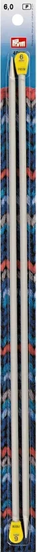 Prym Jackenstricknadeln, grau 6.00 mm, 40 cm, Karte 2 Stk., Aluminium