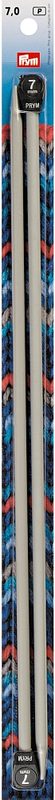 Prym Jackenstricknadeln, grau 7.00 mm, 40 cm, Karte 2 Stk., Aluminium
