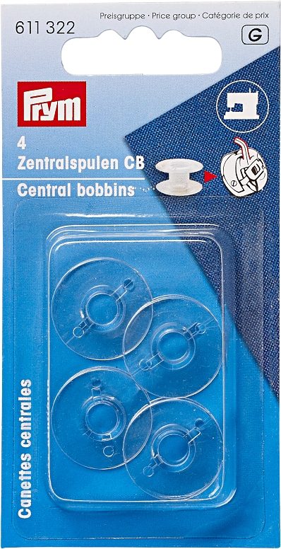 Prym N&auml;hmaschinenspulen Kunststoff CB Karte 4 Stk.