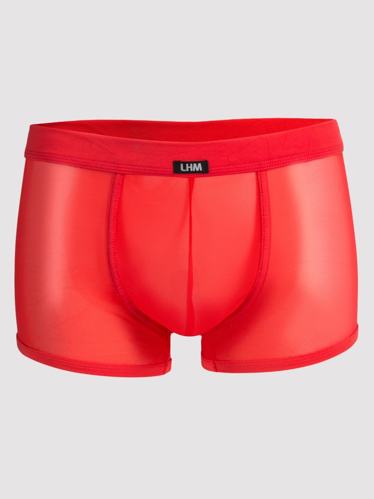 LHM Red Microfibre & Mesh Boxer Shorts (Red S / M), S/M - Amorana