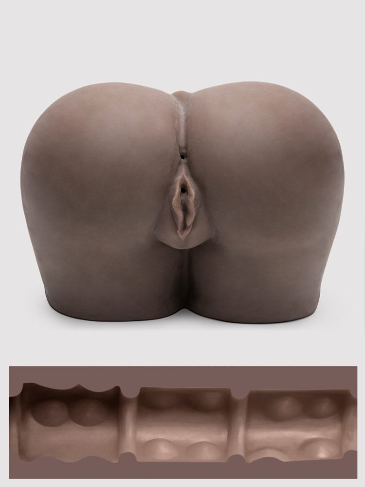 THRUST Pro Elite Tiana Ribbed Vagina and Ass Masturbator 7kg, Flesh Braun - Amorana
