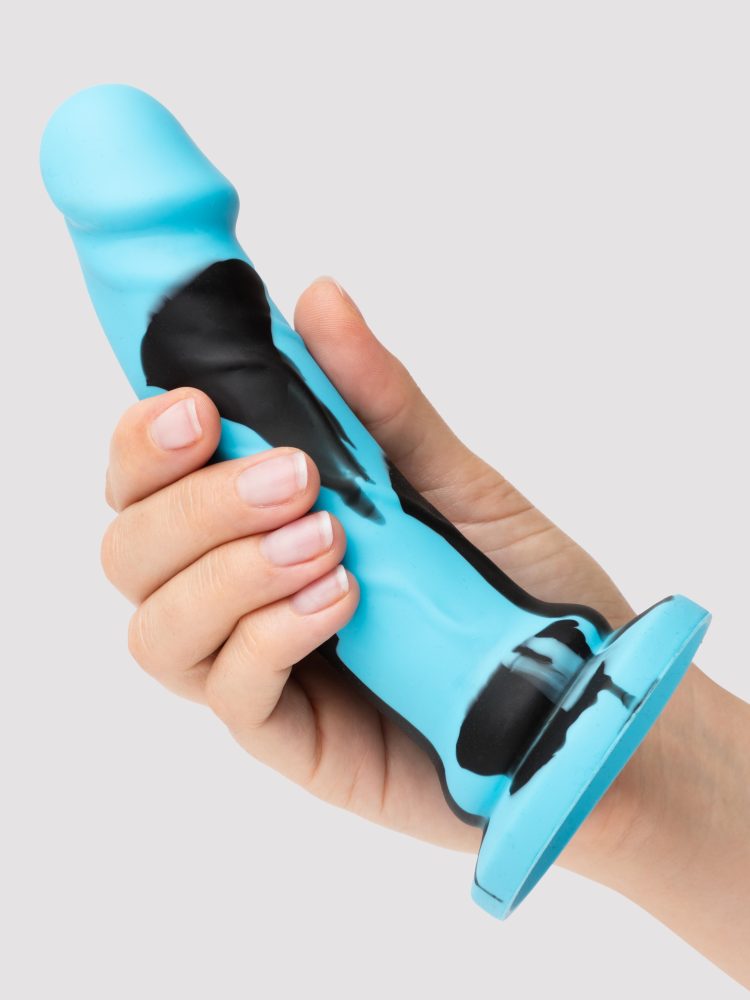 Lifelike Lover Luxe Realistic Multicoloured Silicone Dildo 7 Inch Blue (Blue), Blau - Amorana