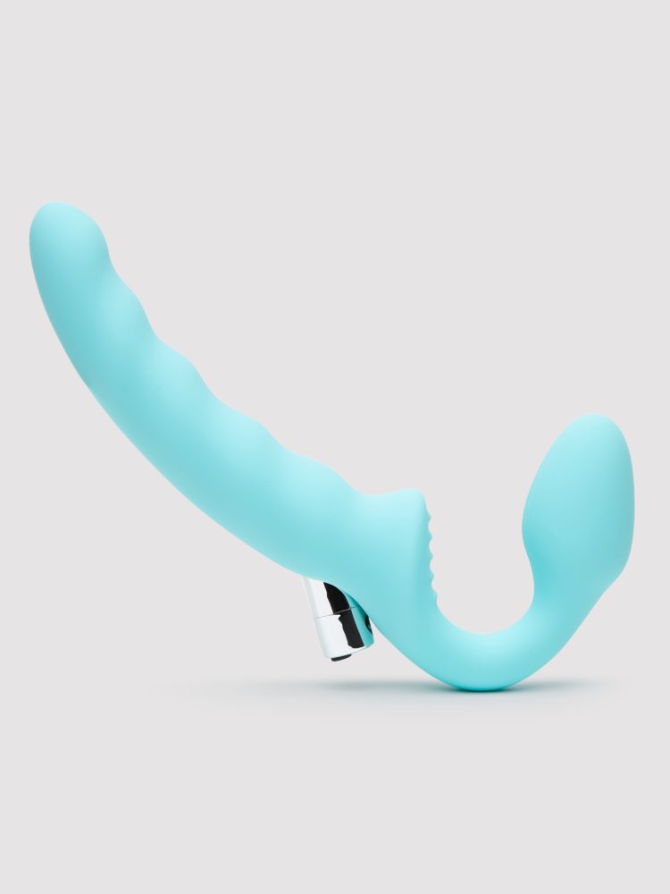 Lovehoney Posable Rechargeable Vibrating Strapless Strap-On (Blue), Blau - Amorana