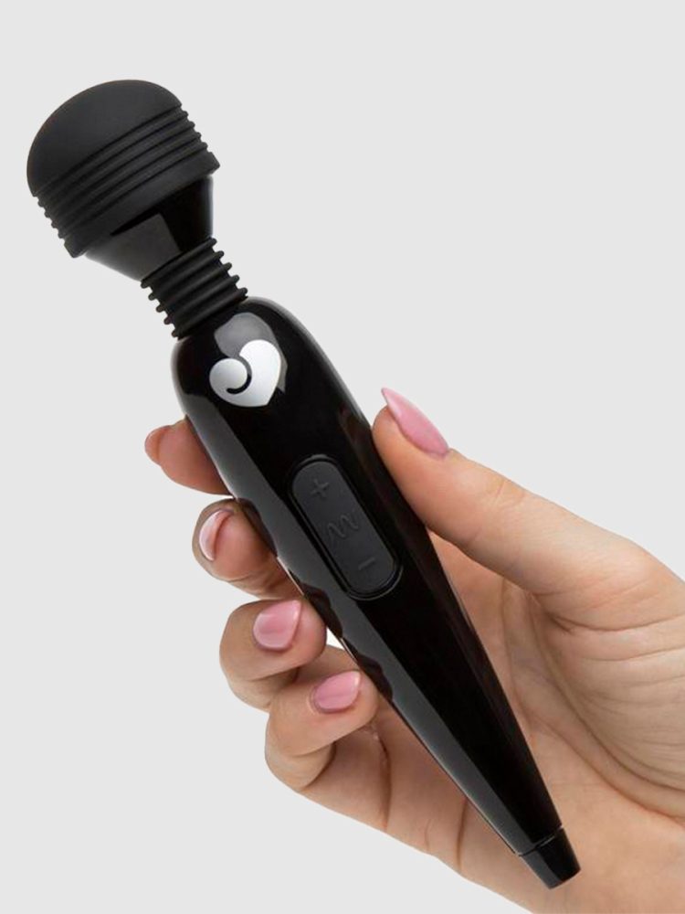 Lovehoney Deluxe USB Rechargeable Black Mini Massage Wand Vibrator (Black), Schwarz - Amorana