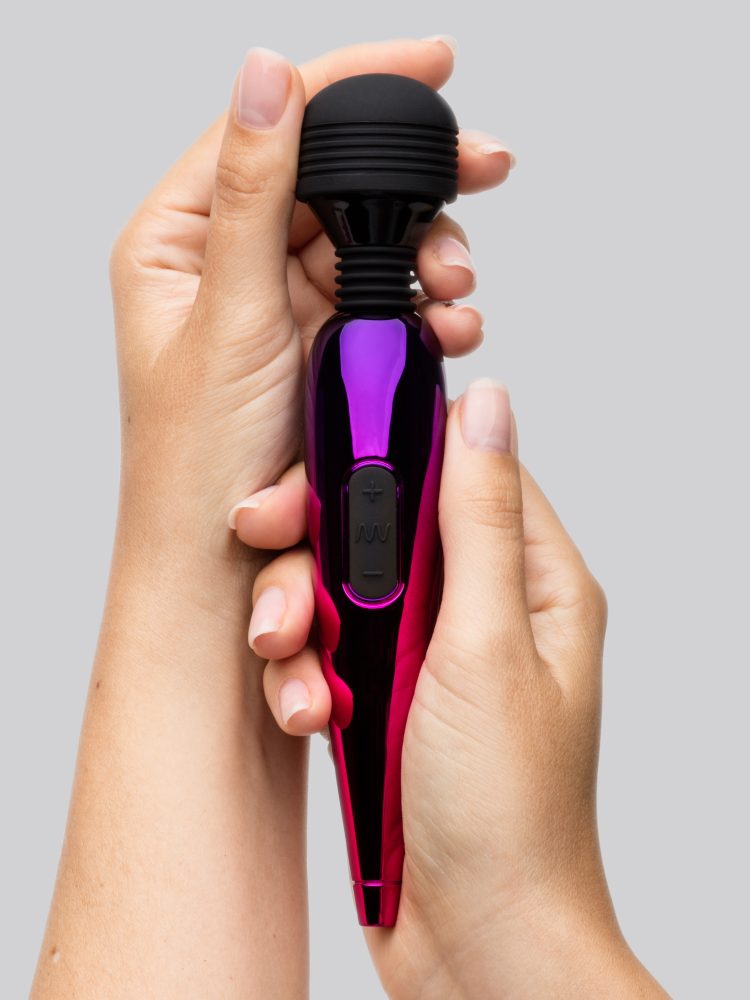 Lovehoney Deluxe Rechargeable Mini Metallic Massage Wand Vibrator (Pink), Pink - Amorana