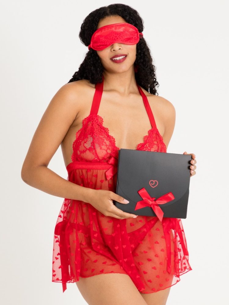 Lovehoney Red Babydoll Gift Set (Red One size), Rot - One Size - Amorana