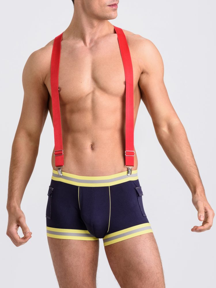 LHM Smokin' Hot Fireman Costume (Blue S / M), Blau - S / M - Amorana