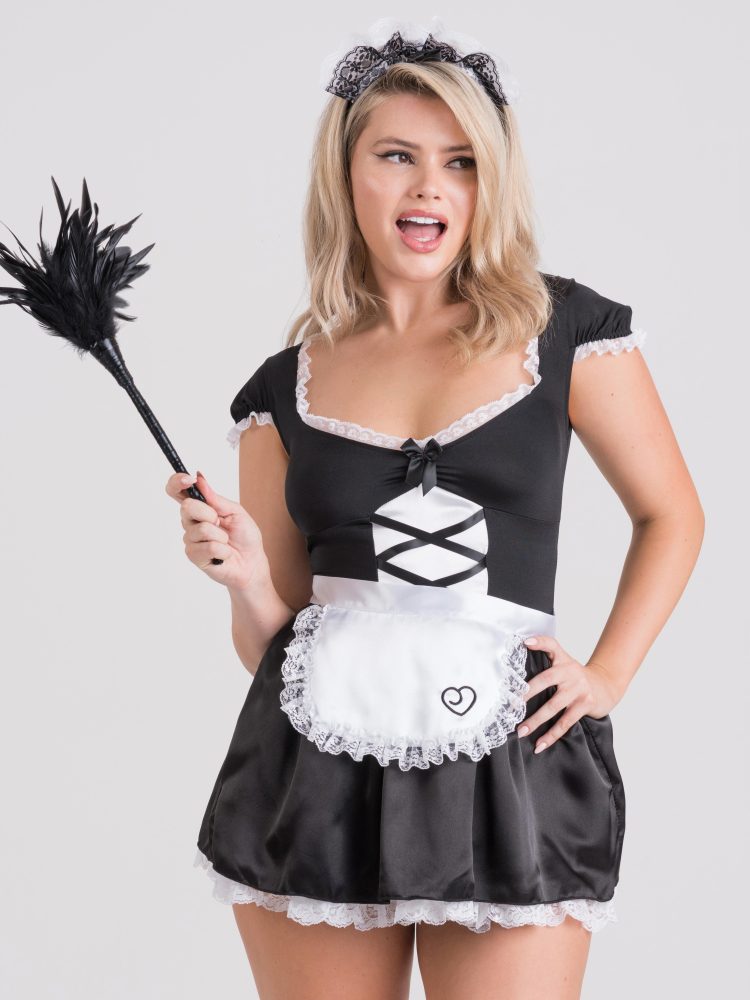 Lovehoney Fantasy French Maid Luxe Costume (Black S / M), S/M - Amorana