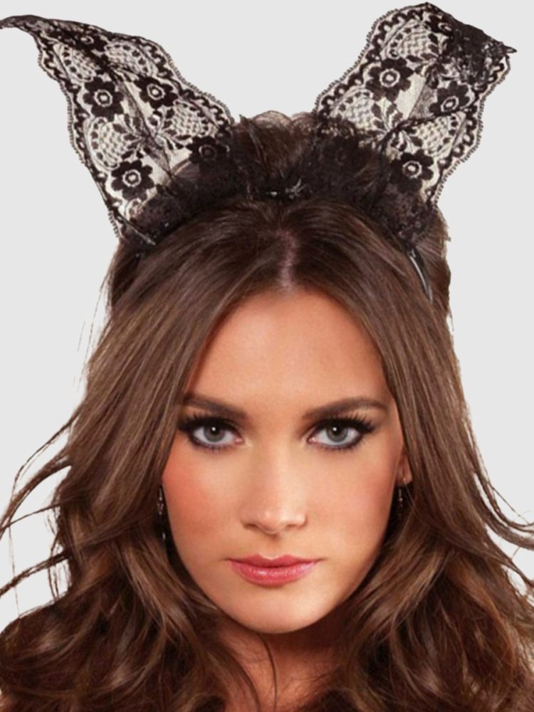 Leg-Avenue - Bunny Ears Accessoires - Schwarz - Samt Spitze