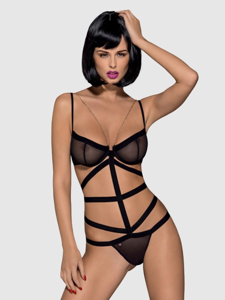 Obsessive Bondy Bodysuit[Black-S/M], S/M - Amorana
