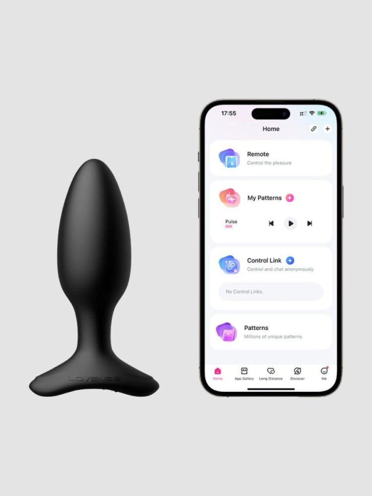 Lovense Hush 2 Small App Controlled Rechargeable Vibrating Butt Plug 4 Inch (Black), S - Amorana