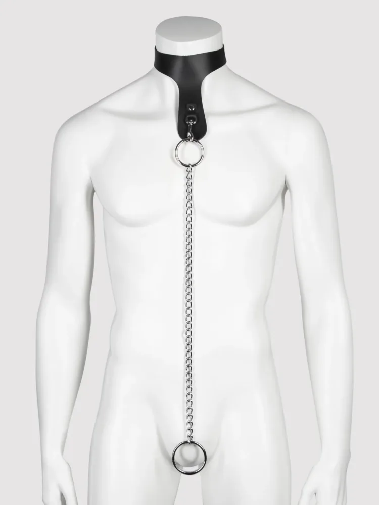 DOMINIX Deluxe Lederhalsband mit Penisring