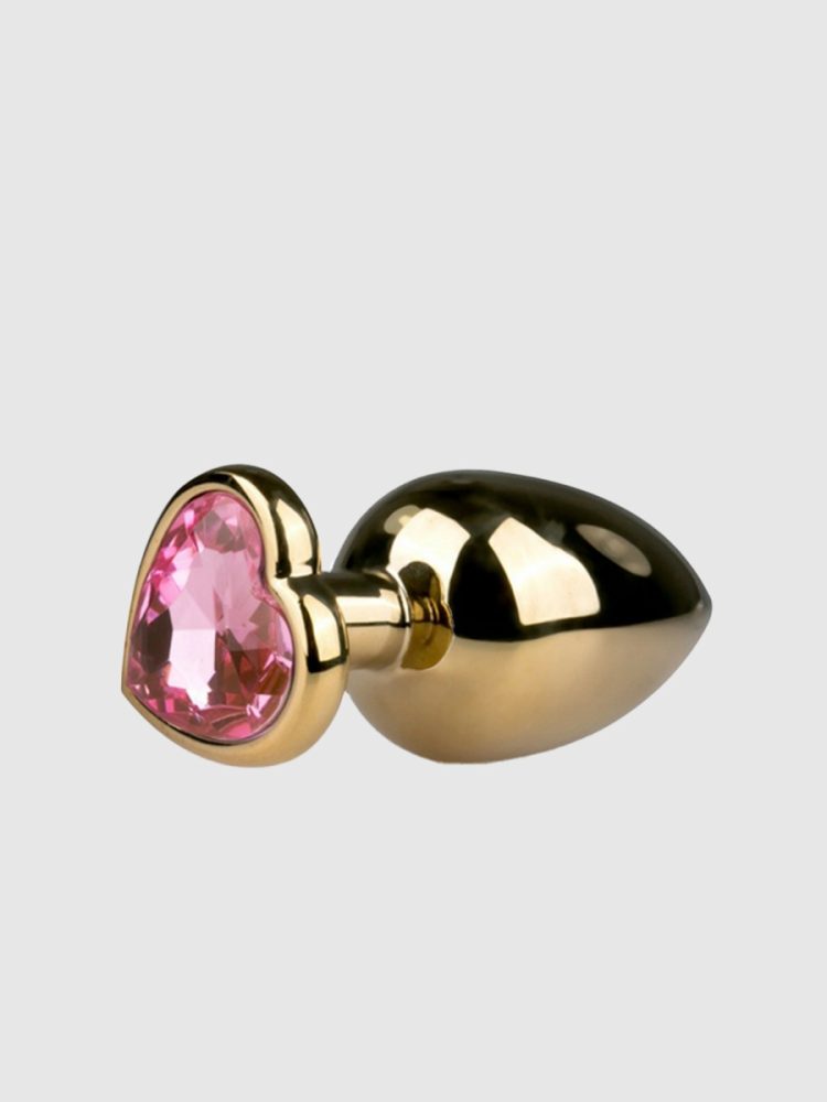 EasyToys Metal Heart Anal Plug[Gold-Large], Large - Amorana