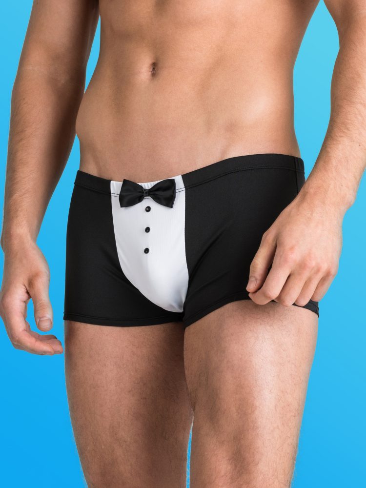 LHM Tuxedo Boxer Shorts (Black L / XL), Schwarz - L / XL - Amorana