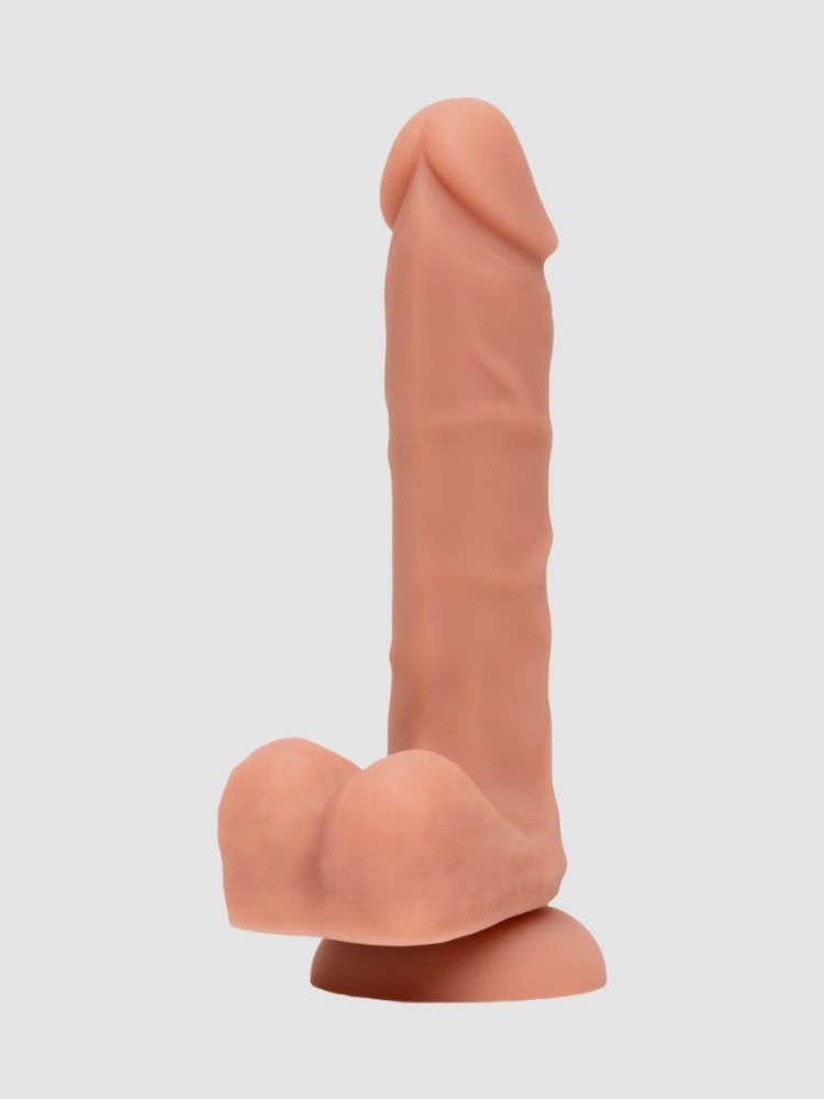 Lifelike Lover Classic Dual-Density Silicone Dildo with Balls 8 Inch - Flesh Tan, Flesh Tan - Amorana
