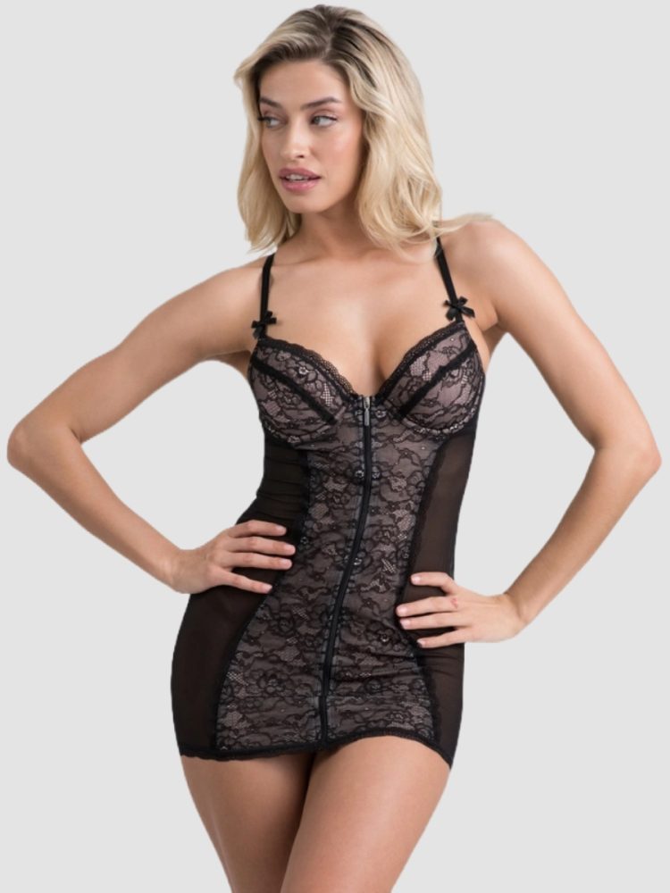 Lovehoney Entice Me Black Lace Dress (Black Small), Schwarz - Small - Amorana