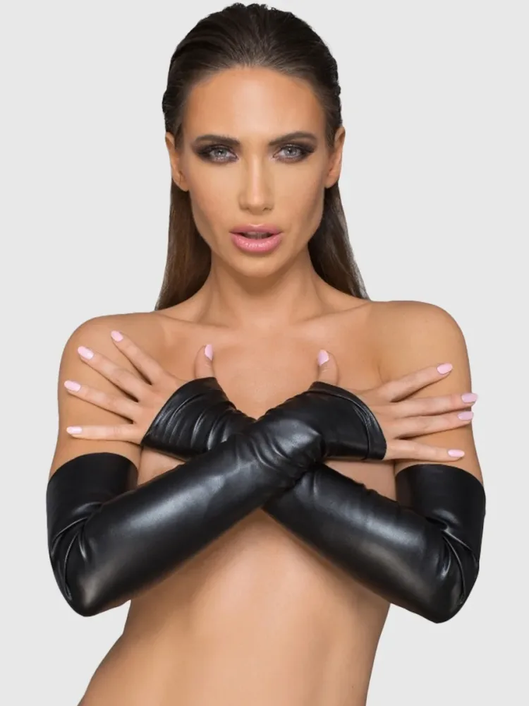 Noir-Handmade Rebellious F213 Sexy Gloves[Black-XL], XL - Amorana