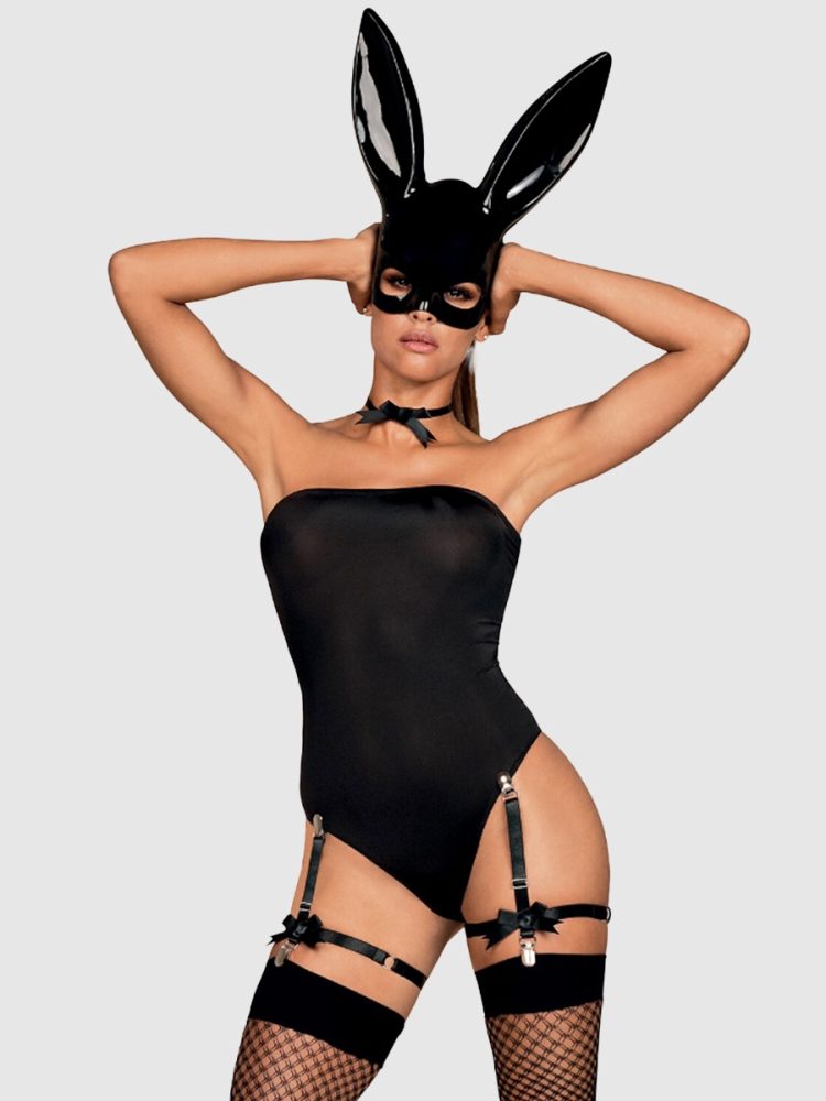 Obsessive Black Bunny Sexy Costumes[Black-S/M], S/M - Amorana