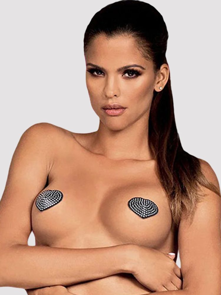 Obsessive - Herz Nippelschmuck - Silber, Schwarz - Acryl, Polyester