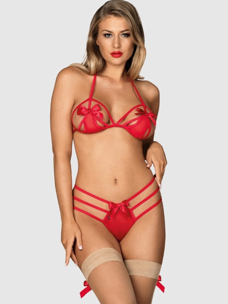 Obsessive Giftella Lingerie Set[Red-L/XL], L/XL - Amorana