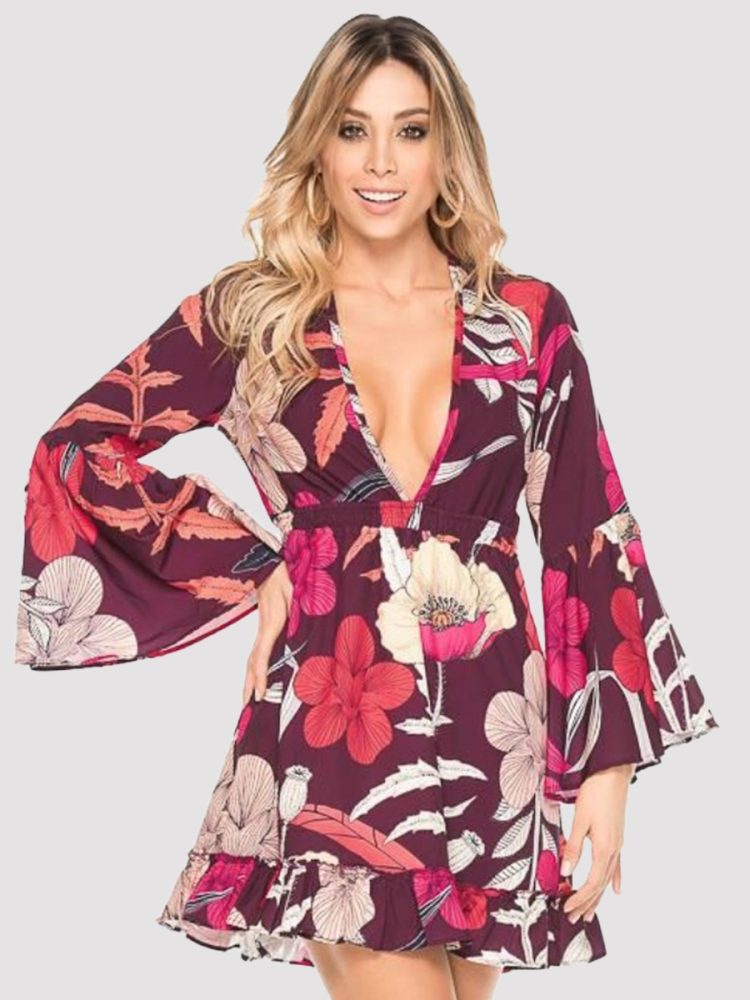 PHAX Coffee Bay Dress Beachwear[Multicolored-M], M - Amorana