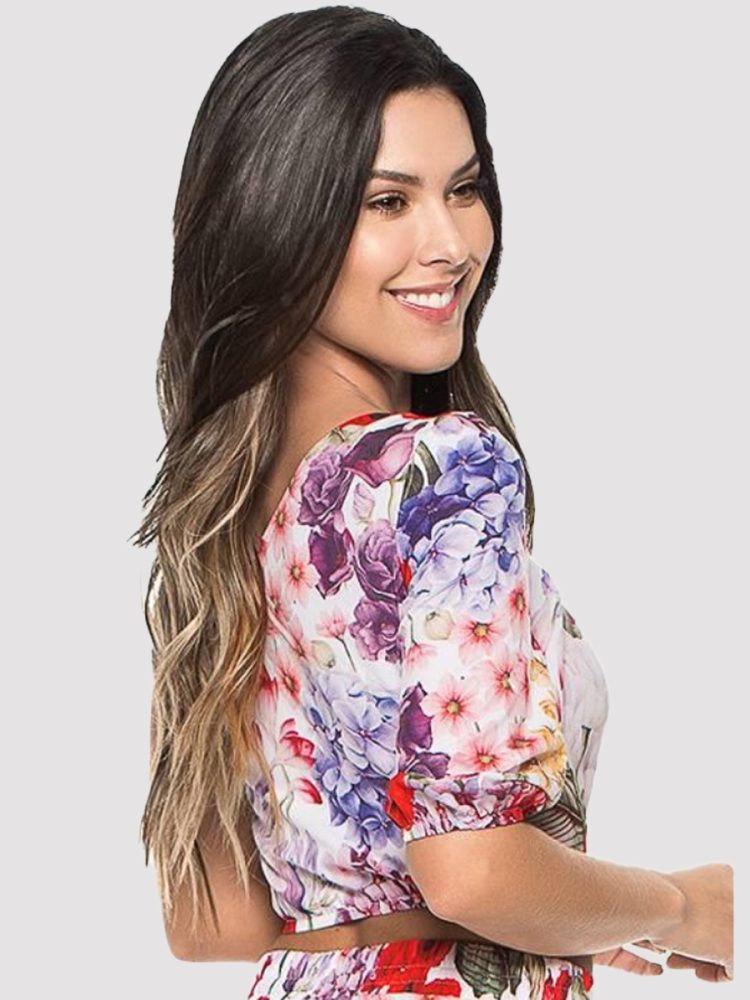 PHAX Garden State Blouse Beachwear[Multicolored-M], M - Amorana