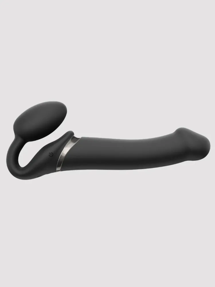 strap-on-me Vibrating Bendable Strap-on Strap-on Dildo[Black-Large], Large - Amorana