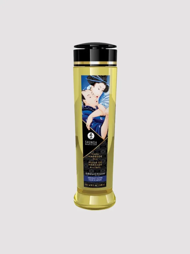 Shunga Seduction Massage Oil[Transparent-240-ml], Mitternachtsblume - Amorana