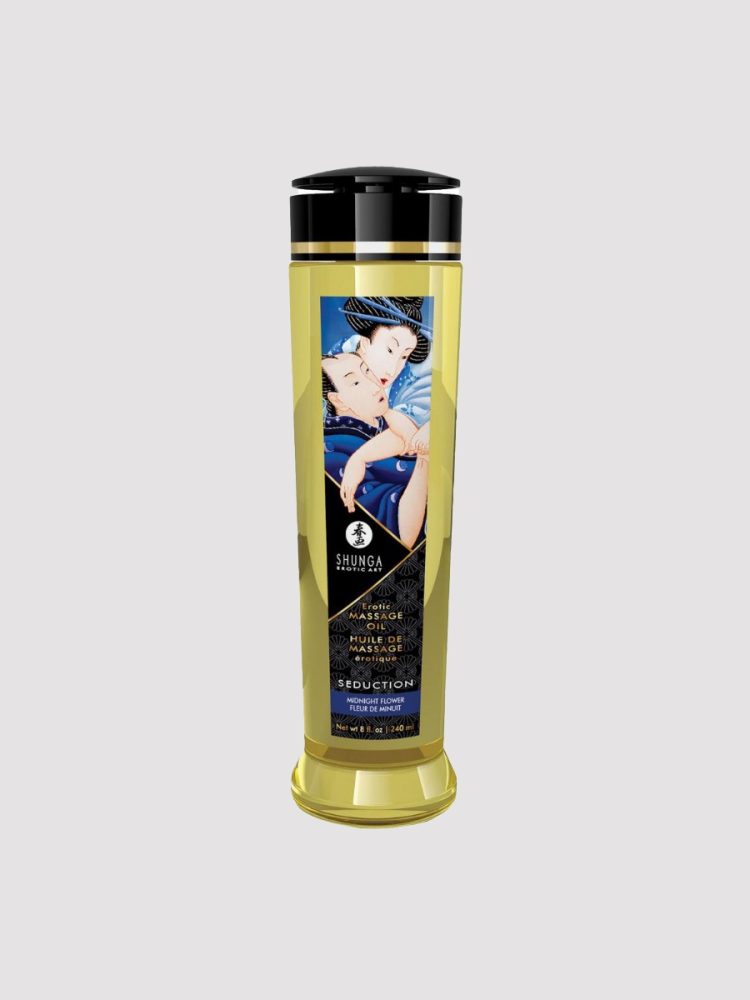 Shunga Seduction Massage Oil[Transparent-240-ml], Mitternachtsblume - Amorana