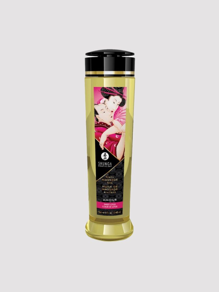 Shunga Amour Massage Oil[Transparent-240-ml], Lotus Blüte - Amorana