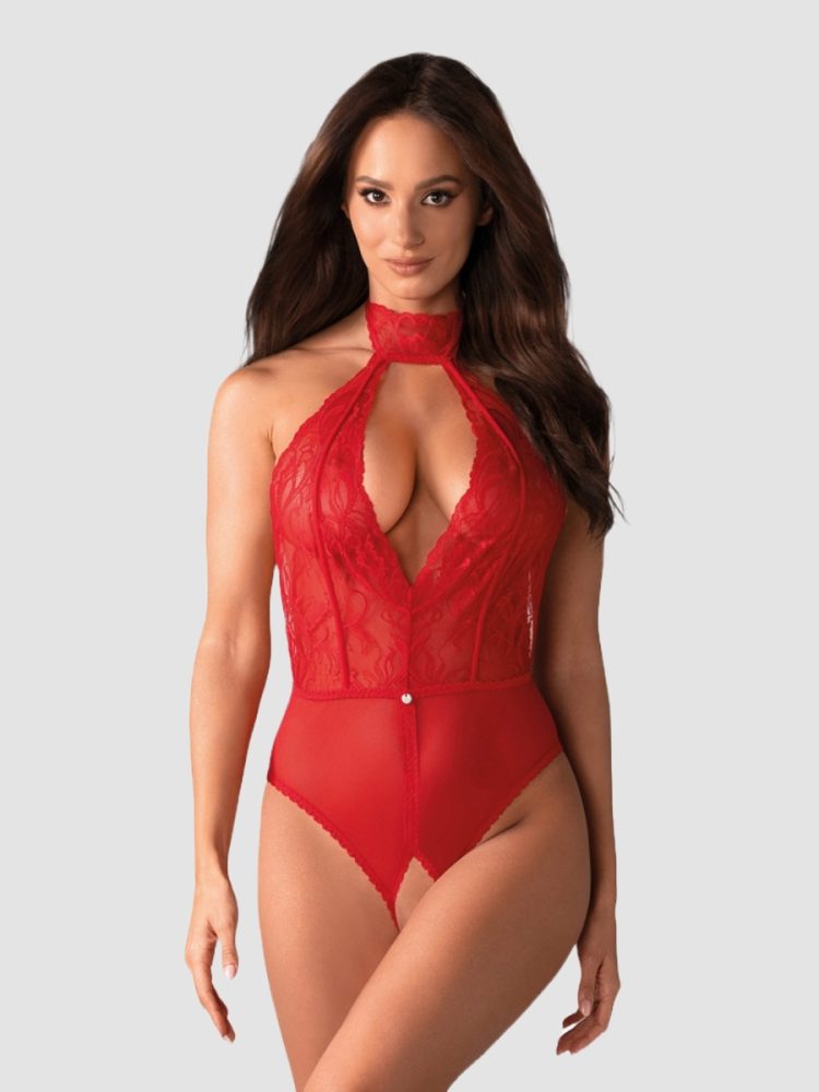 Dagmarie Open Bodysuit Red - Red - M/L, M/L - Amorana