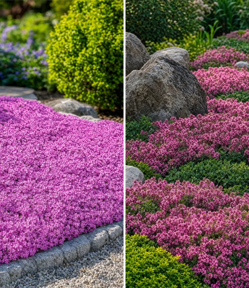 Bodendecker-Kollektion rosa und rot