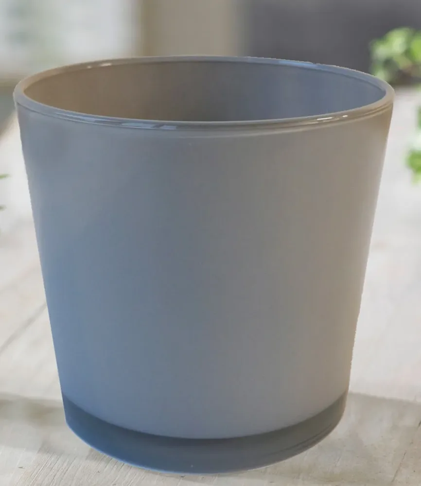 Glas-Übertopf ø 17 cm 'grau'