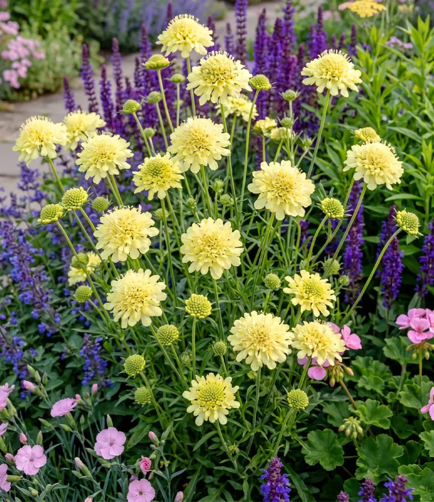 Winterharte gelbe Scabiose