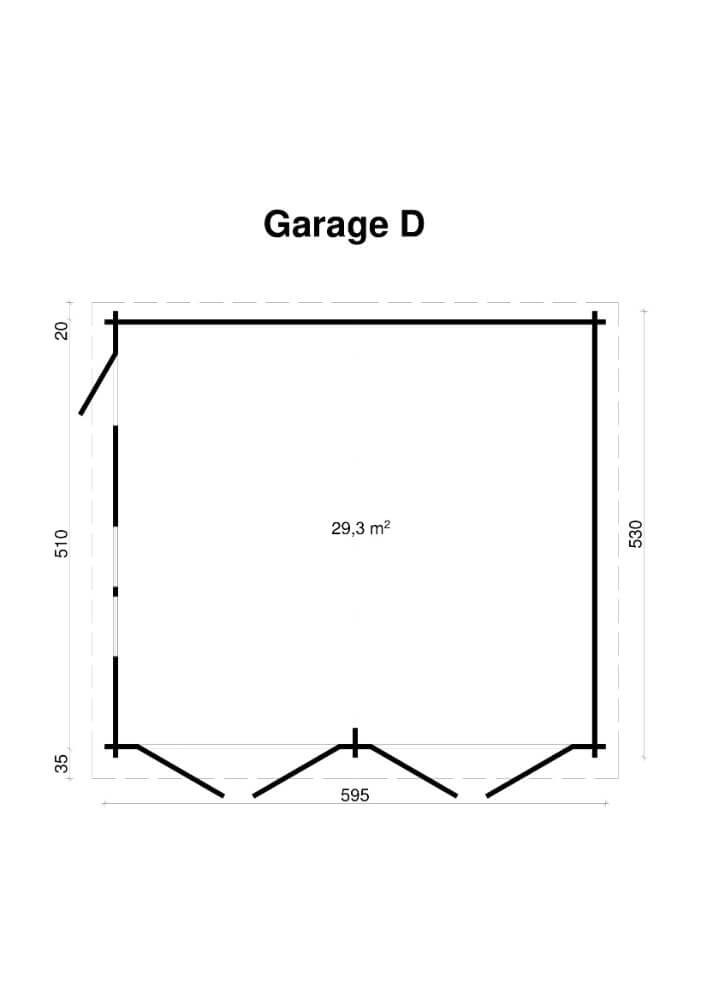 Tenekaubandus Doppelgarage Modell D Wandstärke:70 mm