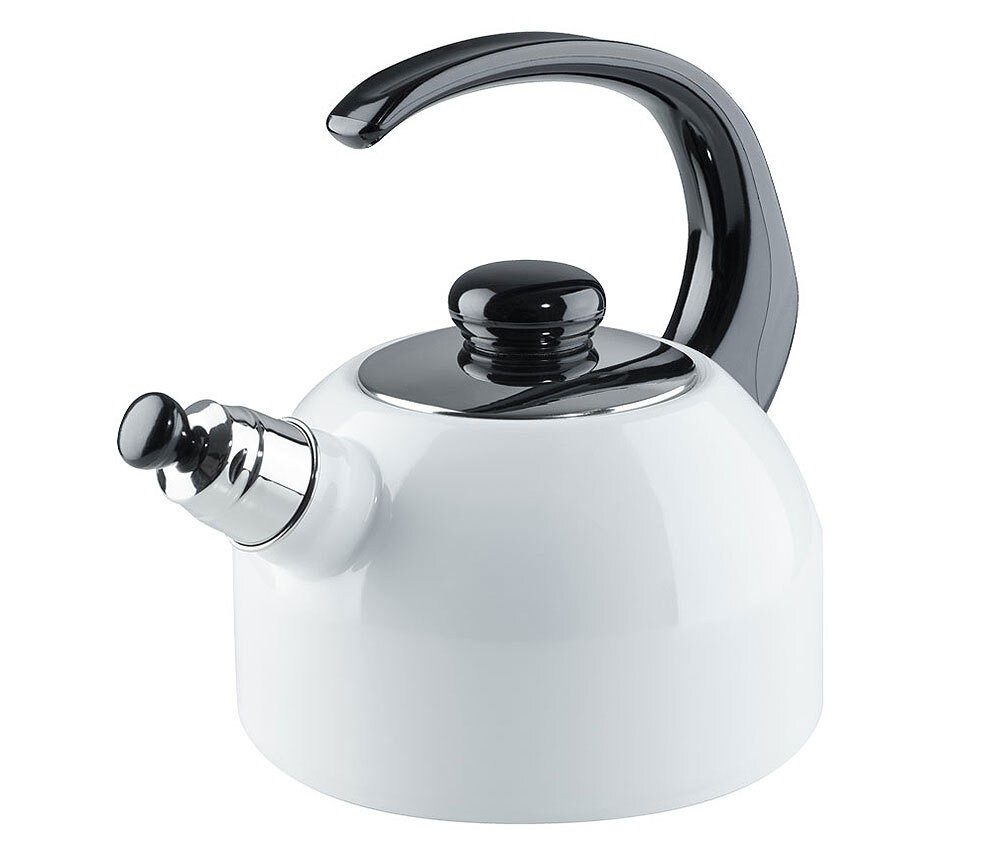 Riess Wasserkessel mit Flöte Emaille Weiß 2L