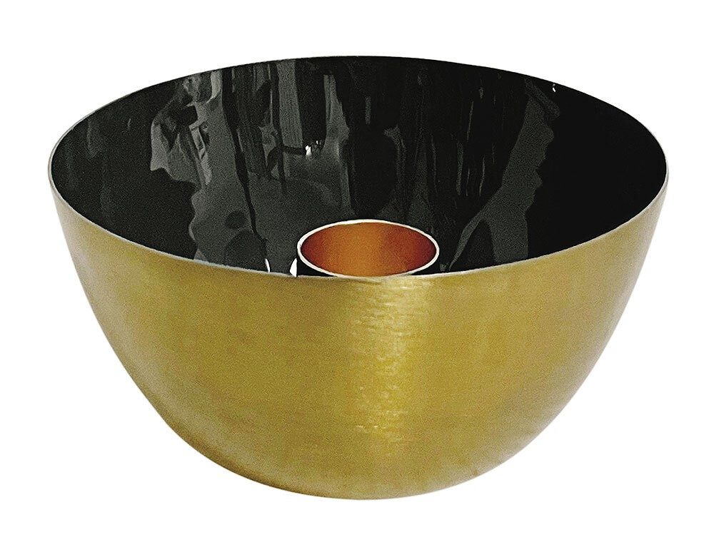 Kerzenhalter Metall Gold Schwarz Kerzenleuchter Kerzenschale Kerzenständer Ø 10cm