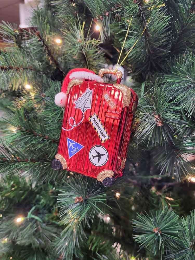 Christbaumschmuck Koffer Rot Christbaumanhänger Weihnachten Reisen