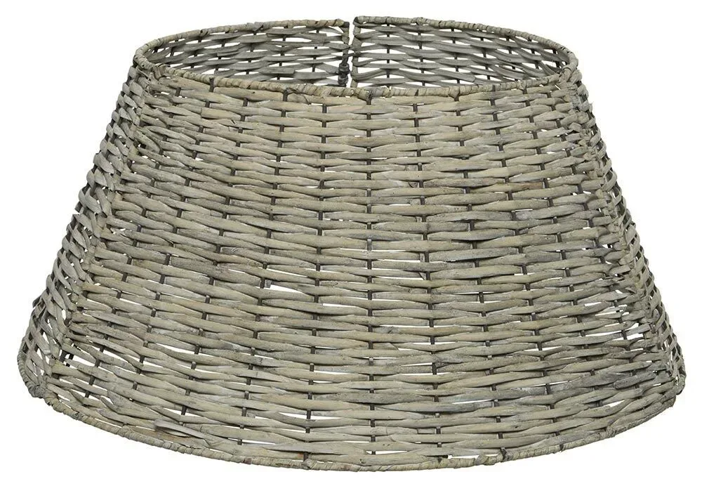 Christbaumständer Abdeckung Rattan Grau Weihnachtsbaumständerhülle teilbar 70 cm
