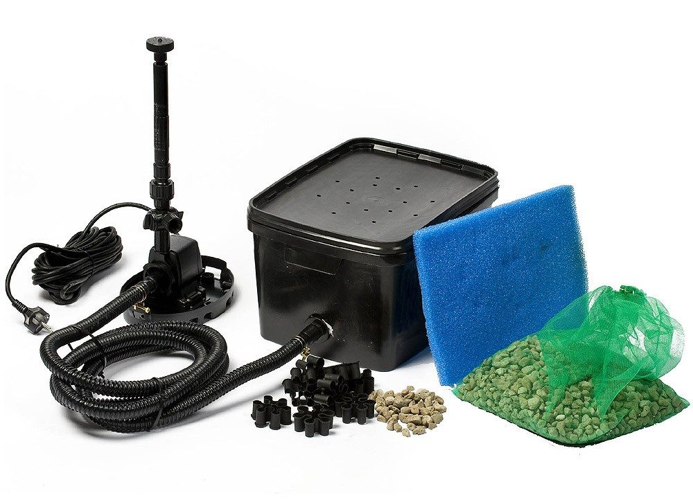 Ubbink BioPure 2000 BasicSet Unterwasser Teichfilter + Pumpe Schlauch für 2000 Liter