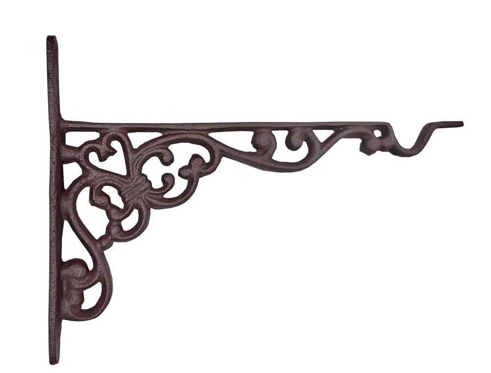 Wandhaken für Blumenampel Wandhalter Blumentopf Hängekorb Gusseisen Braun Vintage 20cm