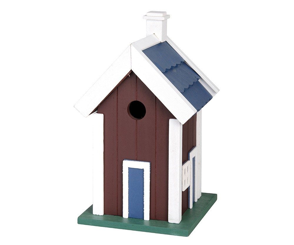 Buntes Vogelhaus Vogel-Villa Nistkasten Holz Braun 27,5cm